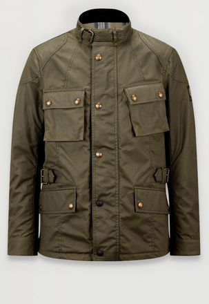 Belstaff Crosby Motorcycle Jacket Mens Waxed Cotton Forest Green Size 3XL