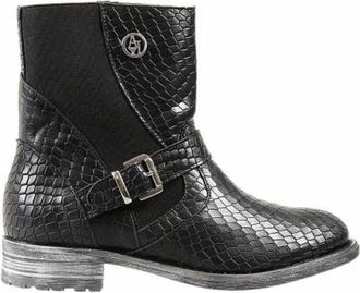 Emporio Armani Krokodillenleren enkellaarsjes - Dames - Enkellaarsjes - Zwart - 39 EU - Leer - Schoenen