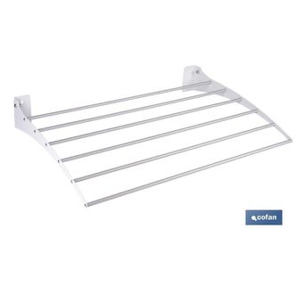 cofan Cofan - Tendedero De Pared Abatible Fabricado En Acero Inoxidable Y Aluminio Color Blanco