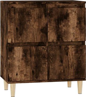 vidaXL Vidaxl - Aparador madera contrachapada color roble ahumado 60x35x70 cm