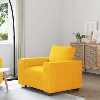 vidaXL Divano Sedia Giallo Chiaro 60 cm in Tessuto di Velluto a Coste - Vidaxl