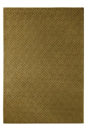 Wecon Home Alfombra de lana con relieve verde oliva 200x300
