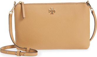 Tory Burch Mercer Pebbled Zip Crossbody Bag in Tiramisu at Nordstrom