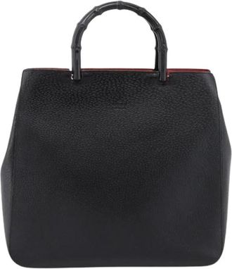 Gucci Pre-owned Leren Tote Bag - Dames - Vintage Shopper - Zwart - ONE Size - Leer - Vintage