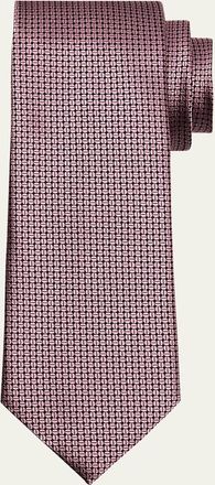 Ermenegildo Zegna Mens Tonal Geometric Jacquard Tie