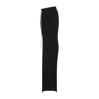 Moncler Maxi Skirts, female, Black, Size: XS Adjustable Split Maxi Skirt