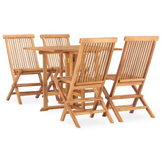 vidaXL Set Da Pranzo Da Giardino 5 Pz Pieghevole In Massello Di Teak Vidaxl