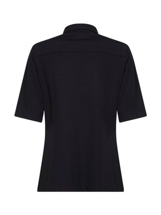 Blanca Vita Viscose-Blend Polo - Black