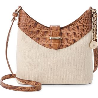 Brahmin Small Gwynne Canvas & Leather Crossbody Bag in Cinnamon at Nordstrom