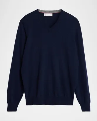 Brunello Cucinelli Men & apos;s Cashmere Classic Fit V-Neck Sweater