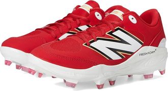New Balance Fresh Foam 3000v7 Molded Baseball Cleats Mens Shoes Team Red/White : 12 D - Medium, Leather