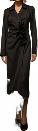 Kika Vargas Irina Midi Dress In Charcoal