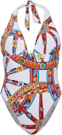 Dolce & Gabbana Carretto-print Eendelig Badpak - Dames - Badpakken - Veelkleurig - M - Badmode