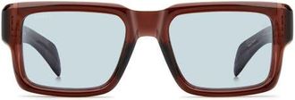 David Beckham 53mm Rectangular Sunglasses in Brown/Blue Ft Ar at Nordstrom