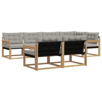 vidaXL Conjunto De Sof&aacute;s De Exterior 7 Pcs Blanco Y Gris Claro Vidaxl