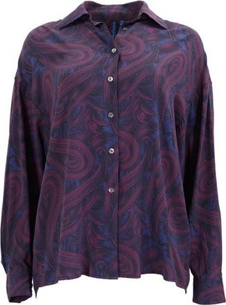 Lords of Harlech Sophie Silk Oversized Blouse in Badalona Plum at Nordstrom, Size Xx-Large