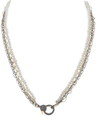 Margo Morrison Vermeil Diamond & Pearl Necklace