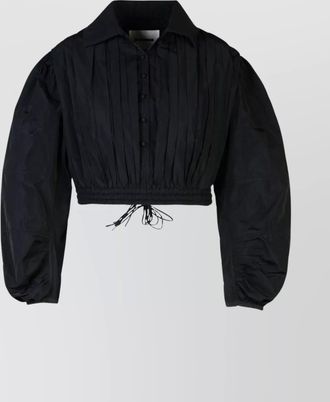Jil Sander gathered back high collar blouse