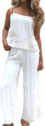 bobi Eyelet Pant In White
