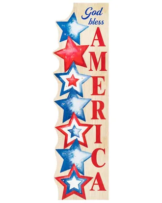 Glitzhome Handmade Lighted Patriotic Wooden Stacked D&eacute;cor