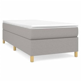 Berkfield Home Box Spring Bed Frame Light Grey 90x190 cm Single Fabric