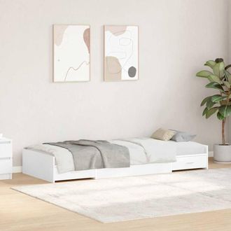Berkfield Home Storage Bed Frame with Drawer White 90 x 200 cm Engineered wood