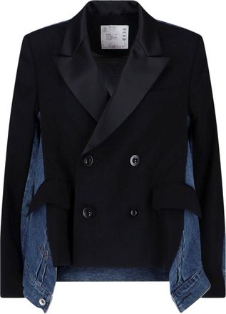 sacai Giacca In Lana E Denim