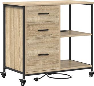 vidaXL Office Cabinet Sonoma oak 76 x 41 x 72 cm Engineered wood Vidaxl