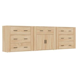 Berkfield Home Sideboards 3 pcs Sonoma Oak Engineered Wood in Light Brown
