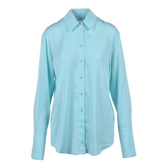 Patrizia Pepe Overhemden, Dames, Blauw, XS, Elegante Viscose Shirt