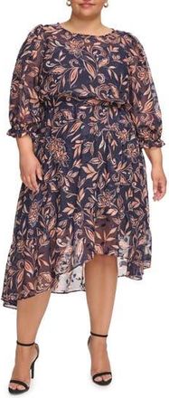 Eliza J High-Low Midi Dress in Navy at Nordstrom Rack, Size 16W