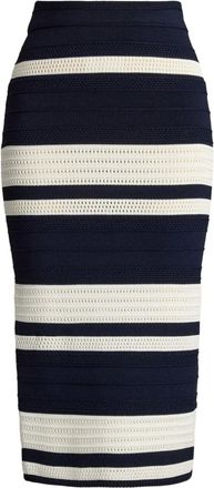 Ralph Lauren Collection Gestreepte rok met textuur - Blauw