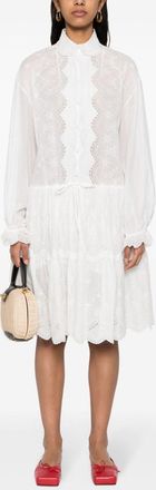 Ermanno Scervino Womens Embroidered Shirt Dress - White Cotton - Size EU 38 (Womens)