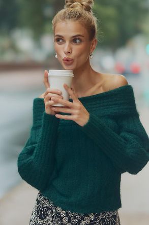 Pilcro Off-Shoulder Batwing Sweater