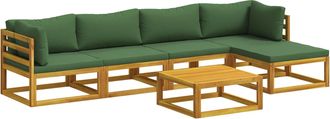 vidaXL Juego De Sof&aacute; 6 Uds. Natural Madera De Acacia S&oacute;lida Vidaxl