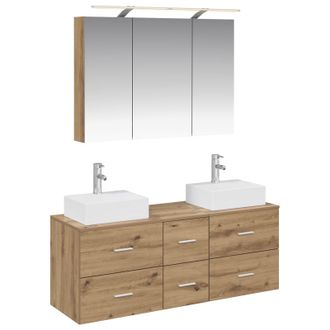 vidaXL Juego De Muebles De Ba&ntilde;o 4 Pcs Roble Artesanal Vidaxl