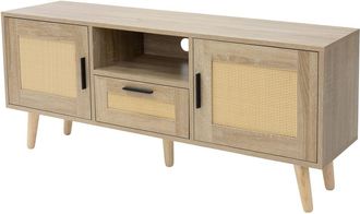 ML Design Mueble TV 120x50,5x30 cm cómoda con cajón estilo rústico