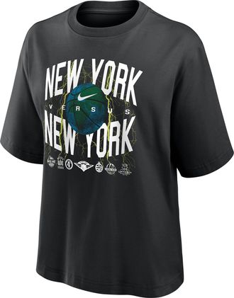 Nike Womens NY vs. NY Basketball Boxy T-Shirt in Black | W11668P554KBBN-BLK