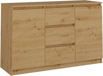 OEM C&oacute;moda Moderna Artesanal De Roble De 120 Cm - 2 Puertas, 3 Cajones - Sal&oacute;n, Dormitorio, Habitaci&oacute;n Infantil