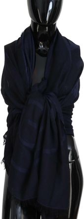Gianfranco Ferre Wool Neck Wrap Shawl Fringes Womens Scarf
