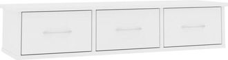 vidaXL Estante Cajones Para Pared Contrachapada Blanco 88x26x18,5 Cm Vidaxl