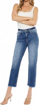 Kancan High Rise Slim Straight Leg Jeans In Medium