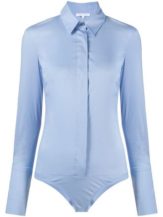 Patrizia Pepe fitted shirt bodysuit - Blue