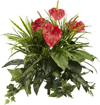 Nearly Natural Set Of 2 Mixed Anthurium Artificial Plants
