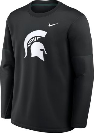 Nike Michigan State Sideline Coaches Nike Mens Therma-FIT College Long-Sleeve T-Shirt in Black | 03BR08DSMST-6P4