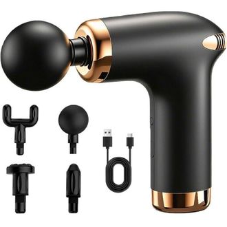 OEM Pistola De Masaje, Masajeador Muscular De Percusi&oacute;n, Pistola De Masaje El&eacute;ctrica Silenciosa, 6 Velocidades + 4 Cabezales De Masaje, Para Relajaci&oacute;n De
