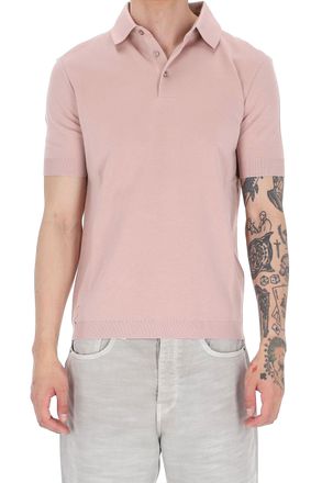 Herno Pink Knit-Effect Cotton Jersey Polo Shirt