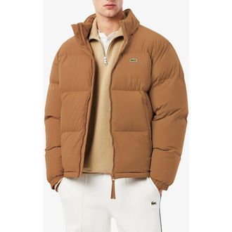 Lacoste Water Repellent Down Puffer Jacket in Dark Date Brown at Nordstrom, Size 44 Us