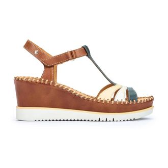 Pikolinos Aguadulce Sandal - Dames - Sleehakken - Veelkleurig - 41 EU - Leer - Schoenen