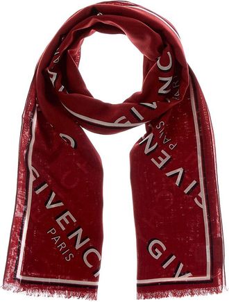 Givenchy Shadow Wool & Silk-Blend Scarf